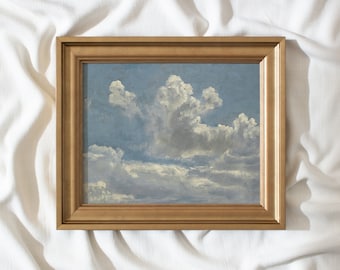 Cloud Study #183 | Vintage Framed Wall Art Paintings | Antique Art Prints | Vintage Landscape Painting Framed