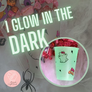 Halloween spooky kitty cup with lid and straw | Horror Gifts | Kawaii cup with lid & straw | Kawaii Kitty Cups | Gifts For Her | Hello Cat