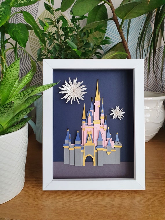 Handmade Walt Disney World Cinderella Castle Shadow Box Frame 