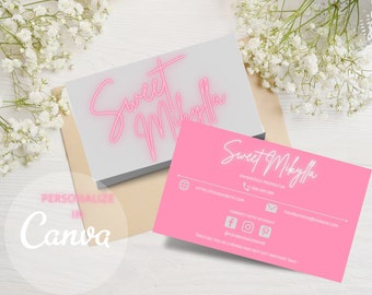 Editable Business Card, Business Card Template, Made in Canva, Printable Card