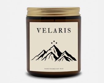 Velaris Soy Candle, Acotar, Acomaf, Book Lover Candle, Book Scented Candle, Literary Candle, Book Inspired, A Court of Thorns and Roses