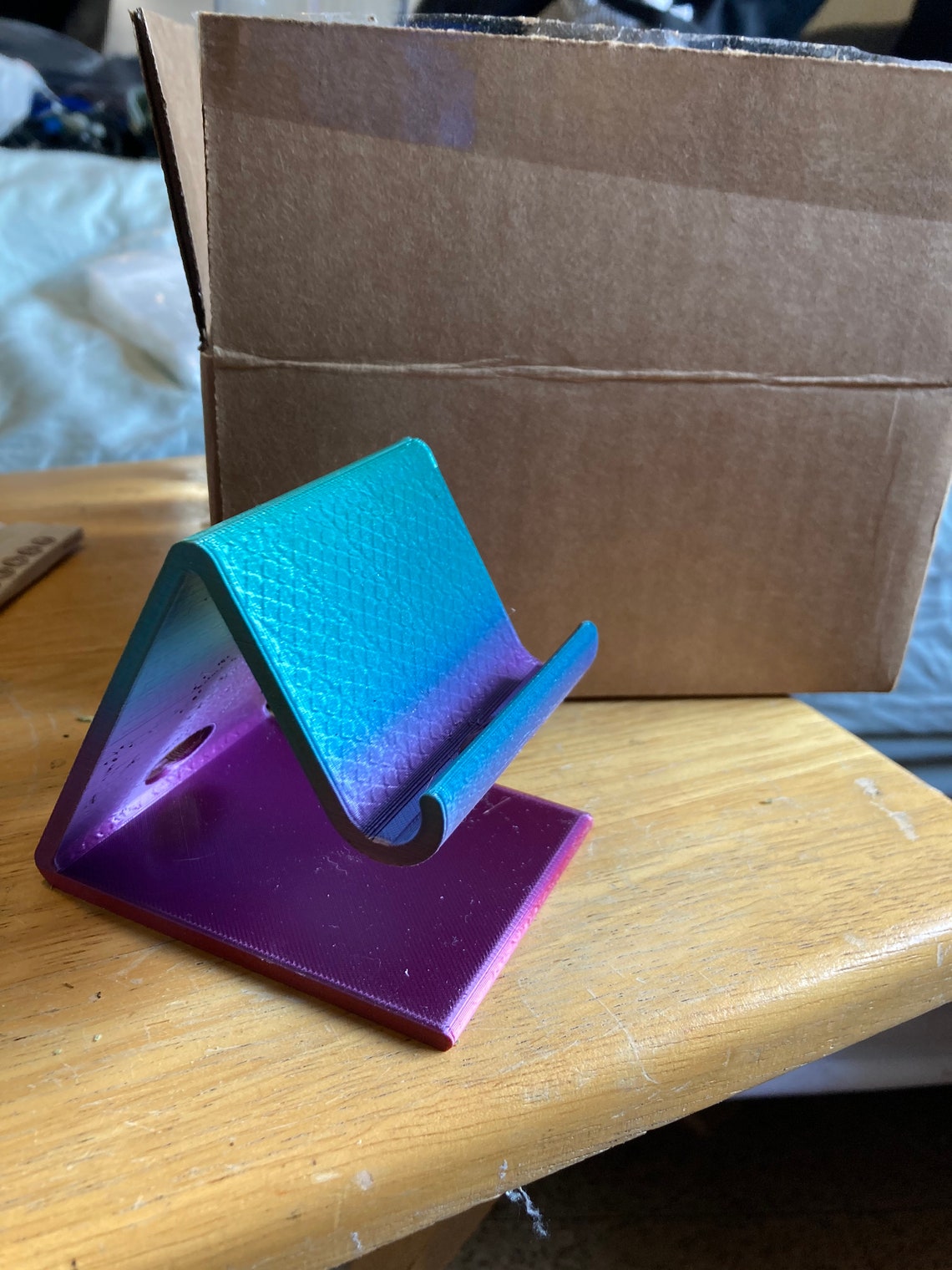 Phone stand with charger holes Etsy