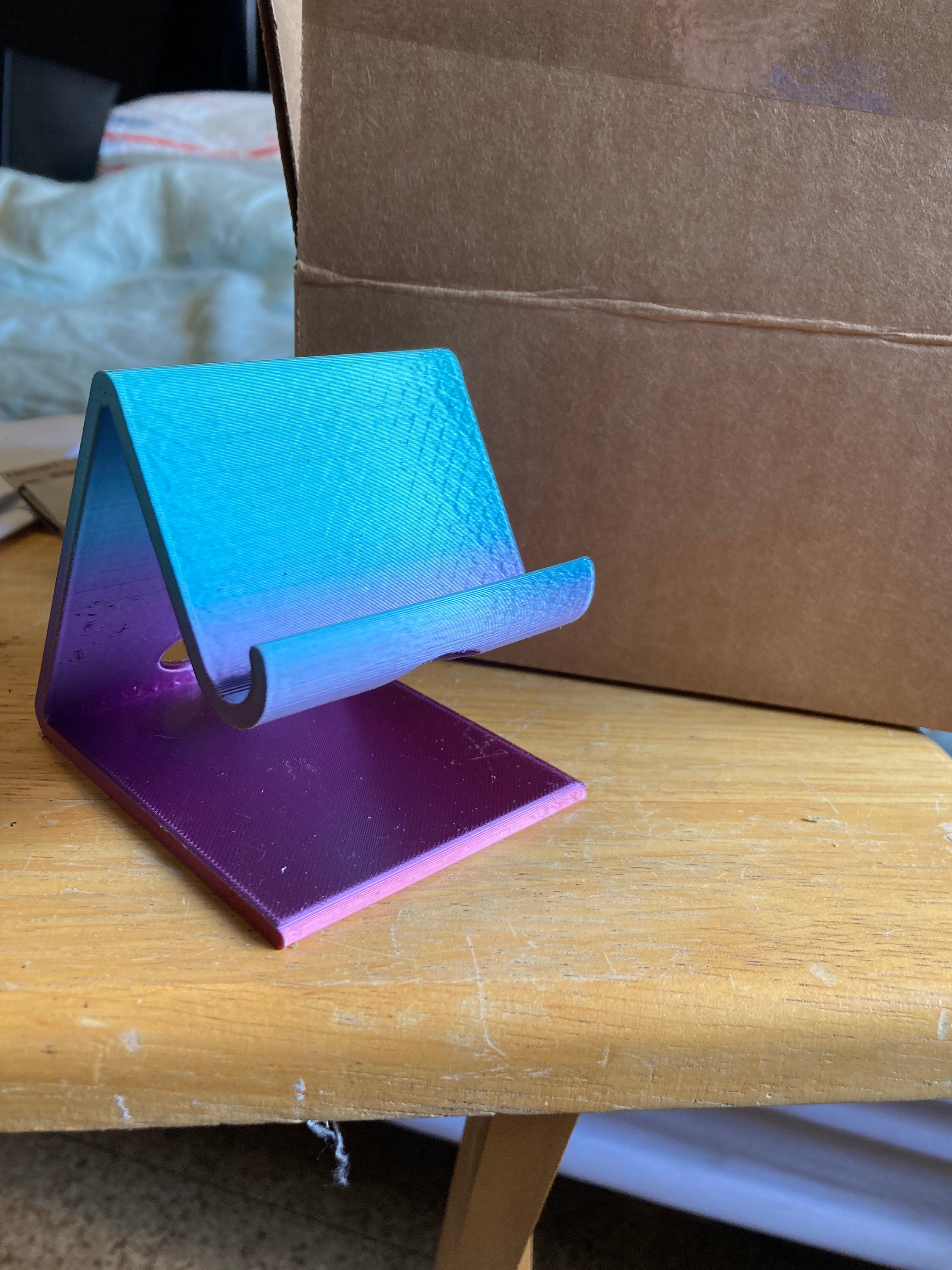 Phone stand with charger holes Etsy