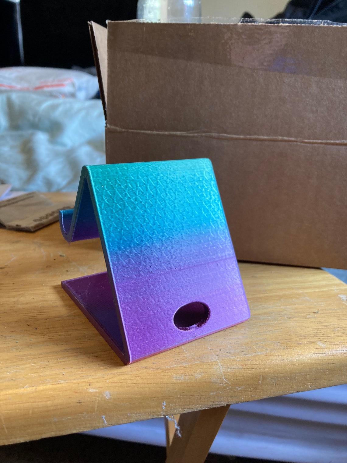 Phone stand with charger holes Etsy