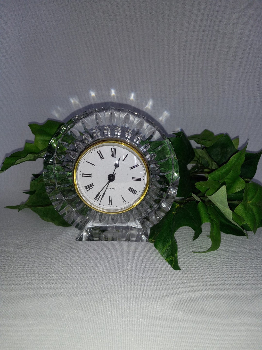 Vintage Crystal Quartz Clock Etsy