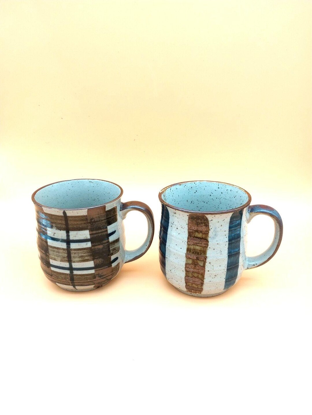 Retro Ceramic Mugs, Set of 2 - Etsy