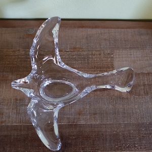 Clear Crystal Flying Bird Spoon Rest Art Glass
