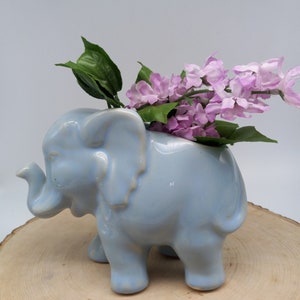 Light Blue Elephant Planter