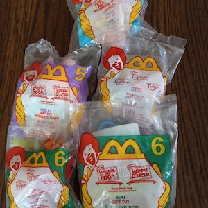 Winnie the Pooh unopened McDonald&#39;s Toys, 1999 and 2000, Set of 5