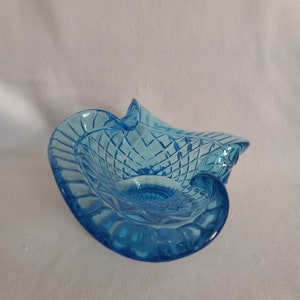 Vintage Blue Glass Candy Dish