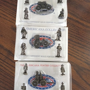 Set of 3 Sets Americana Collection Pewter Figurines
