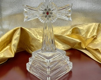 Desk/mantle Lead Crystal Cross - Etsy