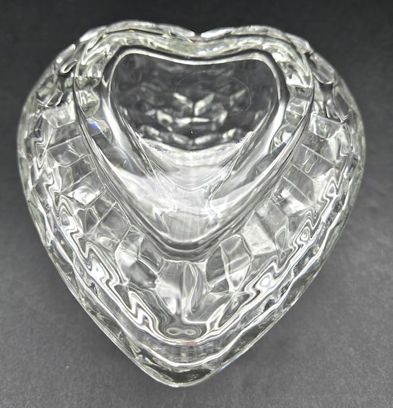 Crystal Cubist Heart Shaped Trinket Box by Homco.