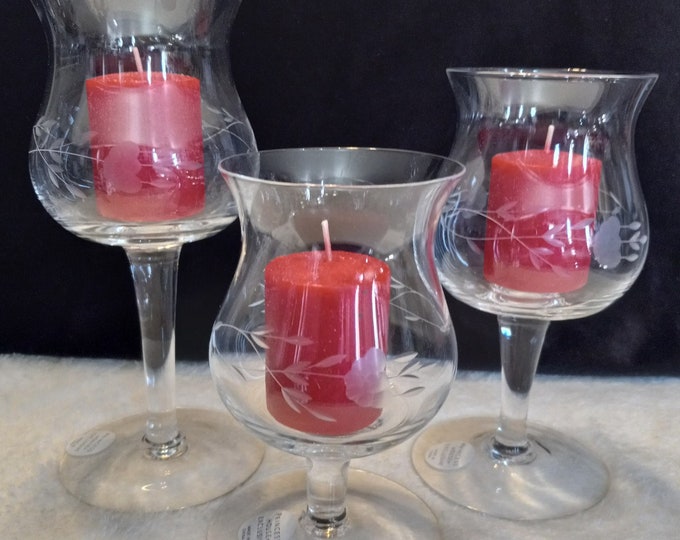 Set of 3 Princess House Candle Holders Etsy