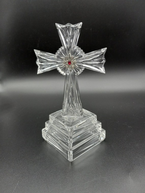Desk/mantle Lead Crystal Cross - Etsy
