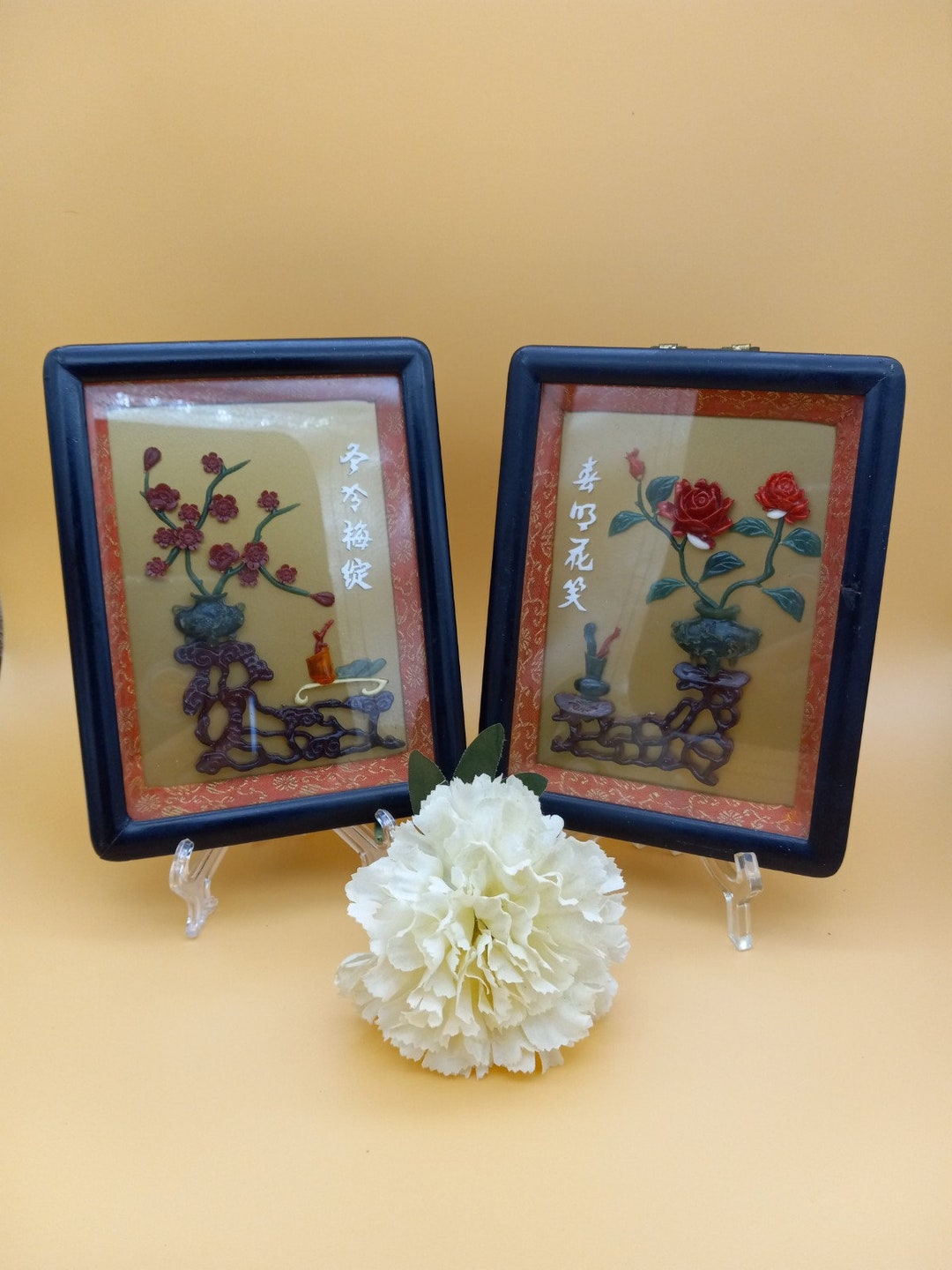 Set of 2 Shadow Box Asian Wall Art Etsy