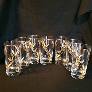 Vintage Libbey Wheat Sprays Set of 7