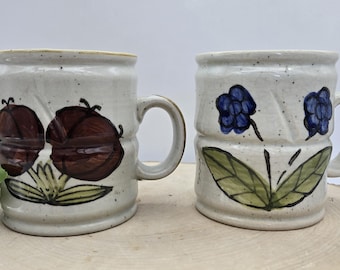 Otagiri Stoneware Speckled Mugs, Set of 2, c. 1960's
