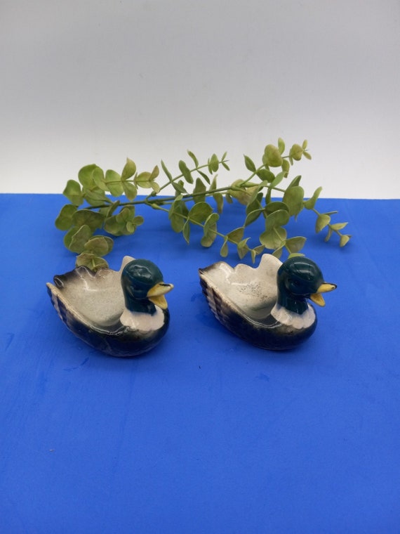 Set of 2 Very Unique Duck Trinket Dishes