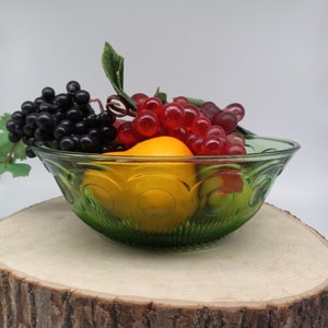 Green Glass Bartlett Collins Bowl in St. Genevieve Patter