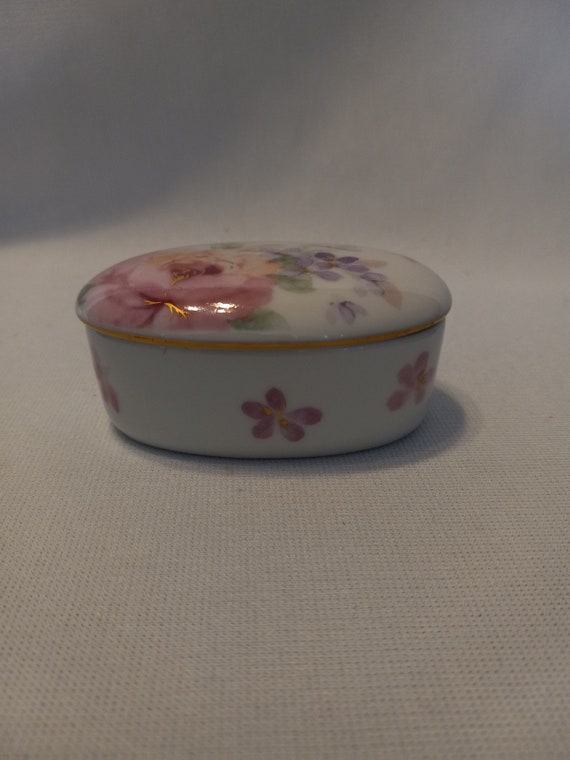 Oblong Otagiri Floral Mist Trinket Box