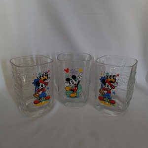 Set of 3 Disney Studio Mickey Mouse McDonald&#39;s Glasses