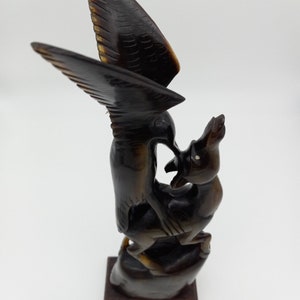 Black Forest Hand Carved Deer & Eagle 1920&#39;s