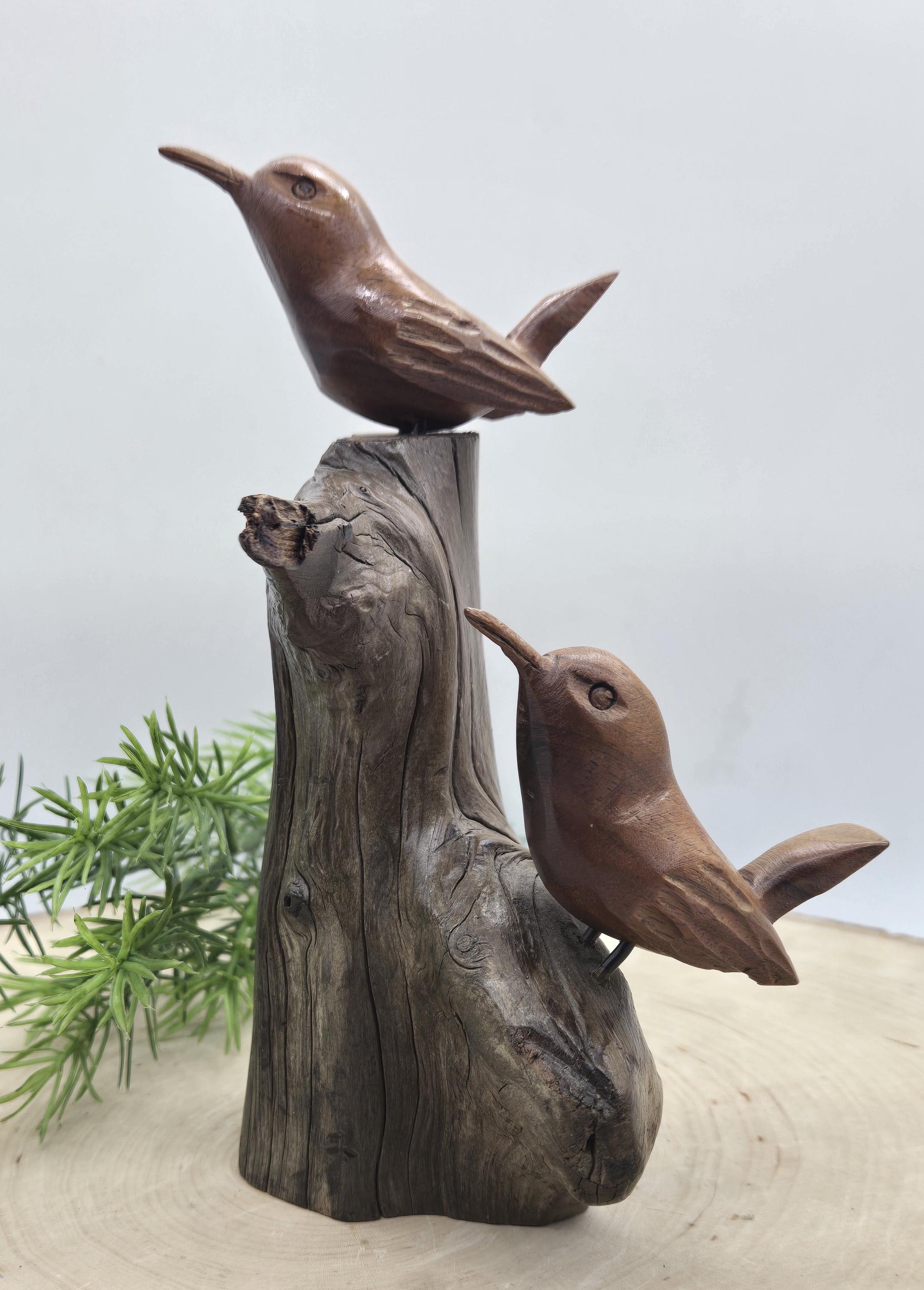 Wood Carved Tennessee Folk Art Birds on Wood - Etsy