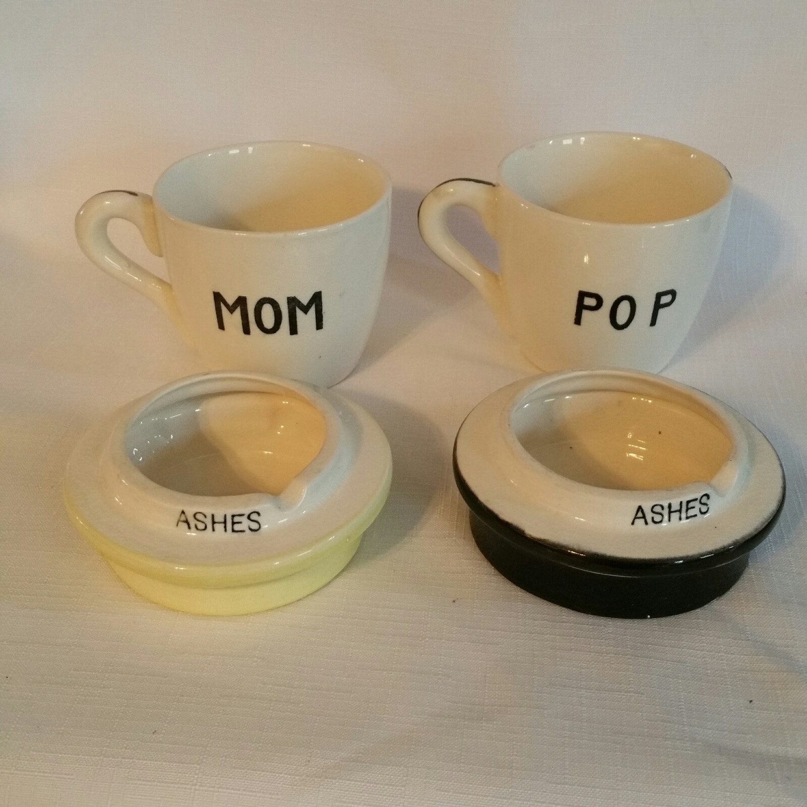 Vintage Mom and Pop Cups W/ash Tray Hats Etsy