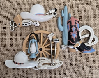 Cowboy wall decor, 3 Pieces, vintage 1995
