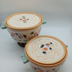Set of 2 Temp-tations Presentable Ovenware, Ribbons & Rattan (2 sizes)