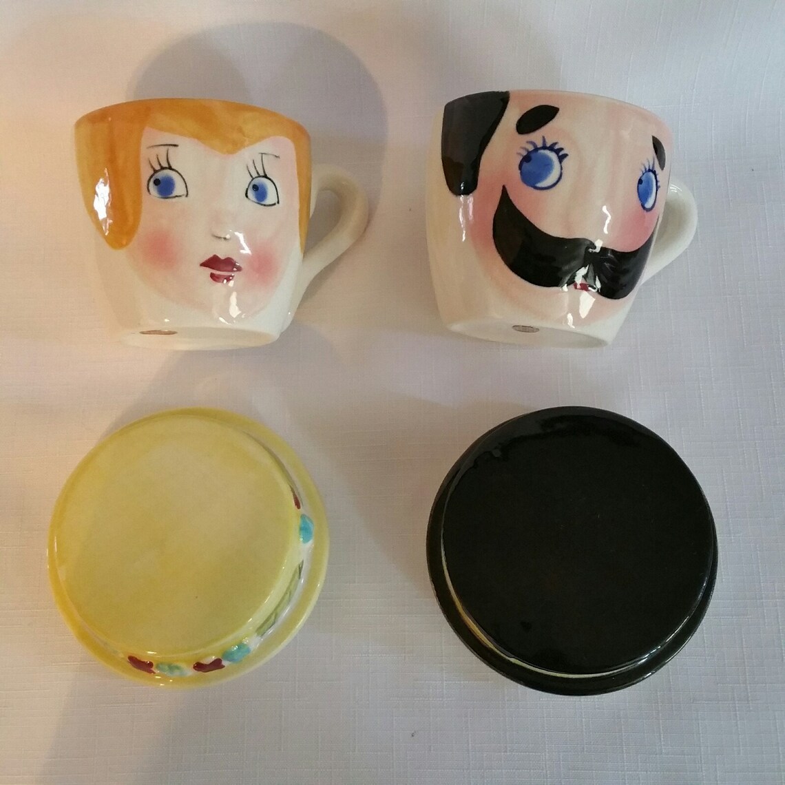 Vintage Mom and Pop Cups W/ash Tray Hats Etsy