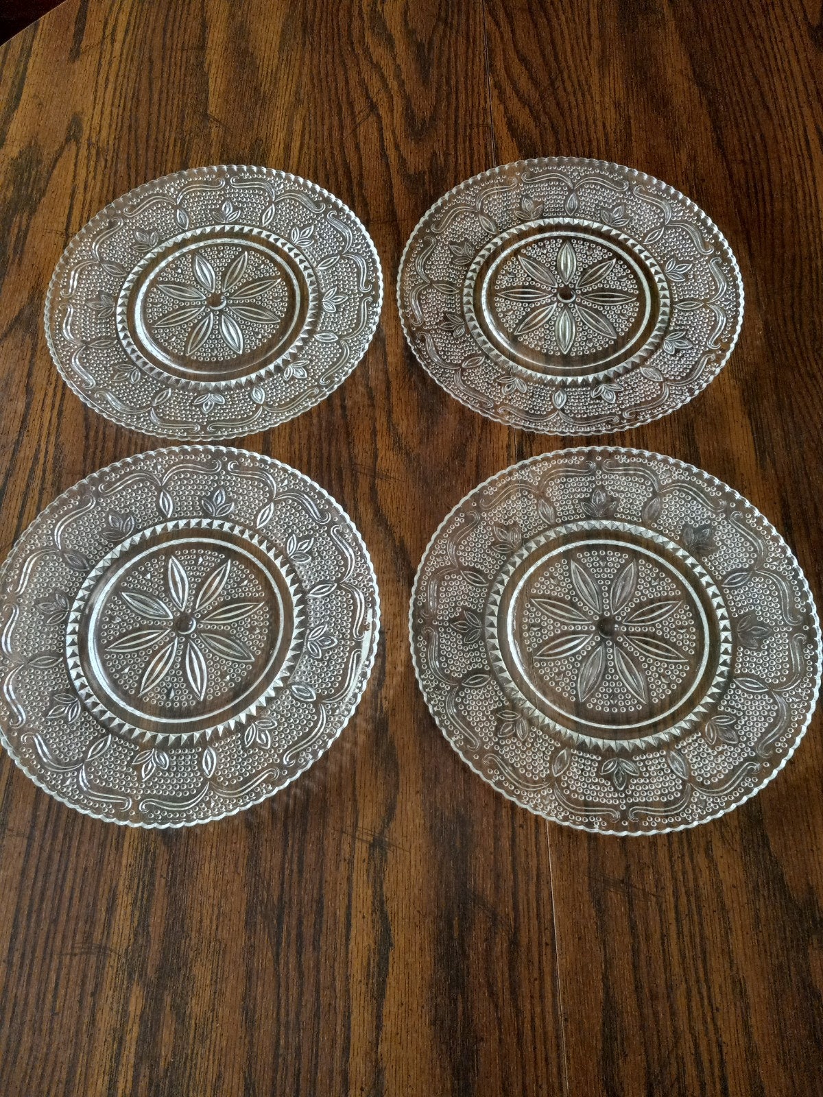 Heritage Clear Glass Plates by Federal Glass, Set of 4 - Etsy