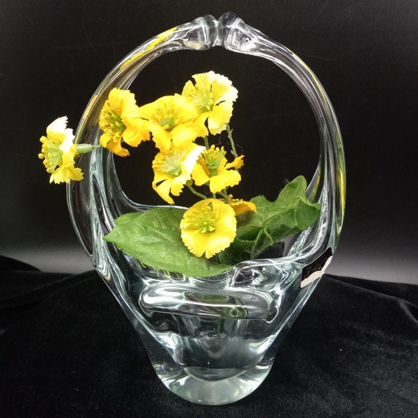 Toscany Collection Crystal Art Glass Basket/Vase