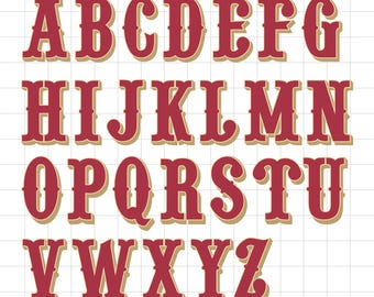 49ers Football Jersey Font Alphabet SVG: San Francisco Team Colors (Digital Download)