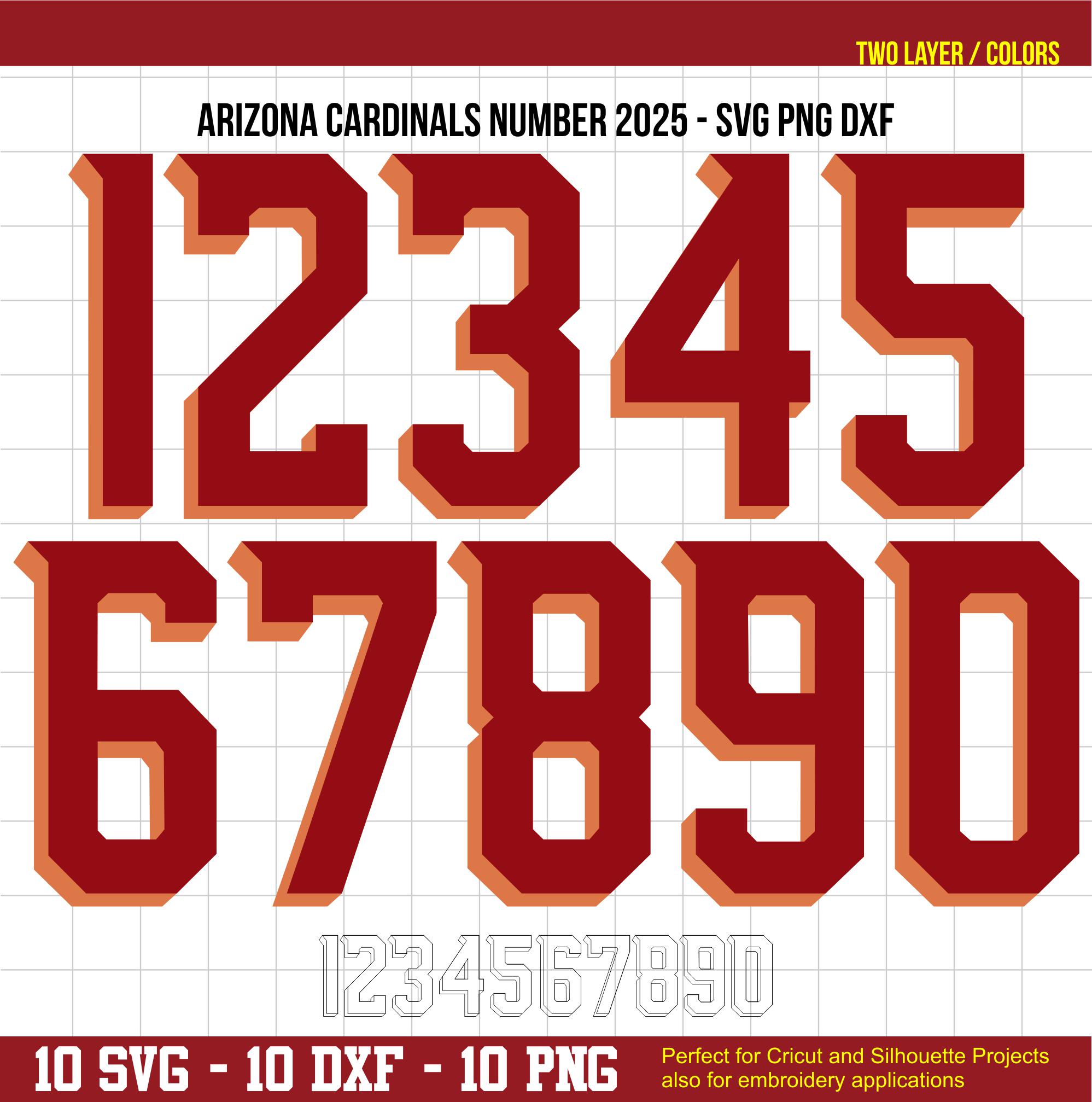 Arizona Cardinals Football Jersey Number SVG: 2025 Rivalries Team