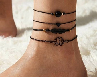 Unique Gift for her Changnoi Turqouise Bohemian Style Chain Anklet Bracelet Hippie Womens Anklet Boho Anklet Festival Anklet