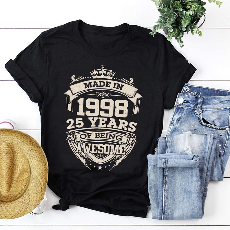 Vintage Made in 1998 25 Years of Being Awesome Birthday - Etsy