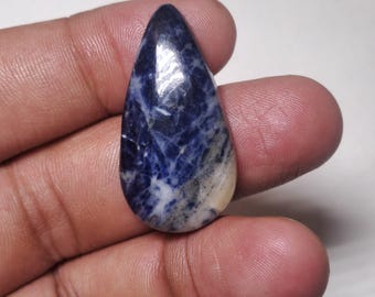 Sodalite, Natural Sodalite, Loose Gemstone, Cabochon Gemstone, Pear Shape,  Handmade Gemstone, For Jewelry,