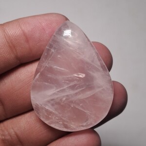 Rosenquarz, natürlicher Rosenquarz, Cabochon Rosenquarz, loser Edelstein, Birnenform, 35 x 40 MM, 81 Ct, für Schmuck, Naturquarz, Cabochon