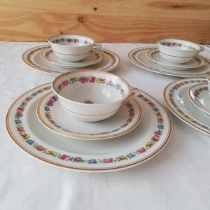 Tea and snack service Raynaud Limoges porcelain / cup of tea and plate French Limoges porcelain