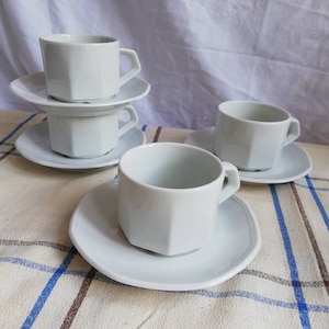 White porcelain apilco bistro cups