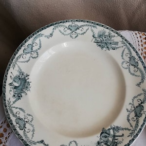 French Ironstone plate longwy /plate iron earth longwy lavoisier