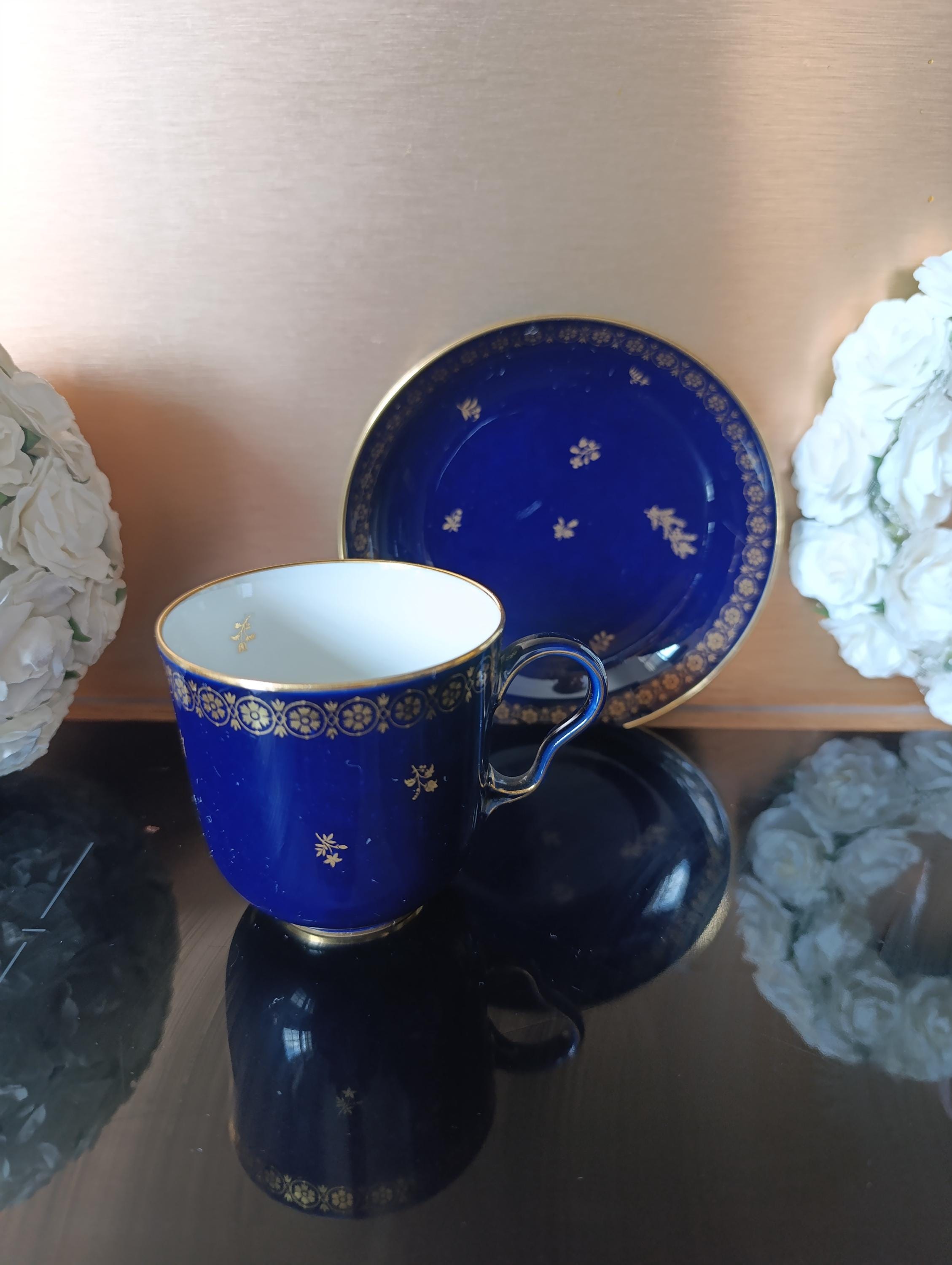 Sevres Cup and Saucer Gold and Blu De Sevres Porcelain - Etsy