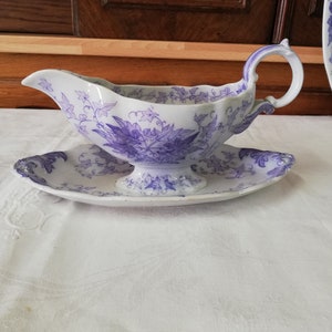 Ironstone Saucer Sarreguemines Bryonia purple transferware