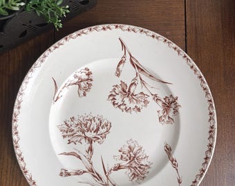 Järnstensplåt KG Lunéville brun transferware