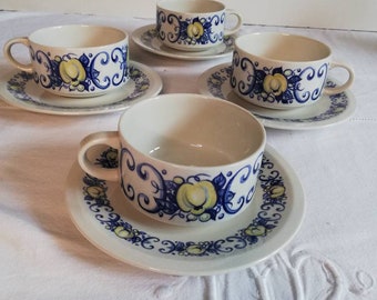 Cadiz Villeroy and Boch cups and under cups x 4