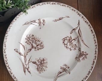 Järnstensplåt KG Lunéville brun transferware