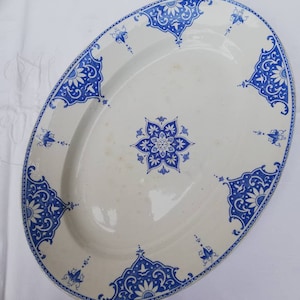 Oval plate KG Luneville in blue iron earth / ironstone dish KG Luneville