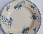 Round dish Sarreguemines Royat in blue iron earth